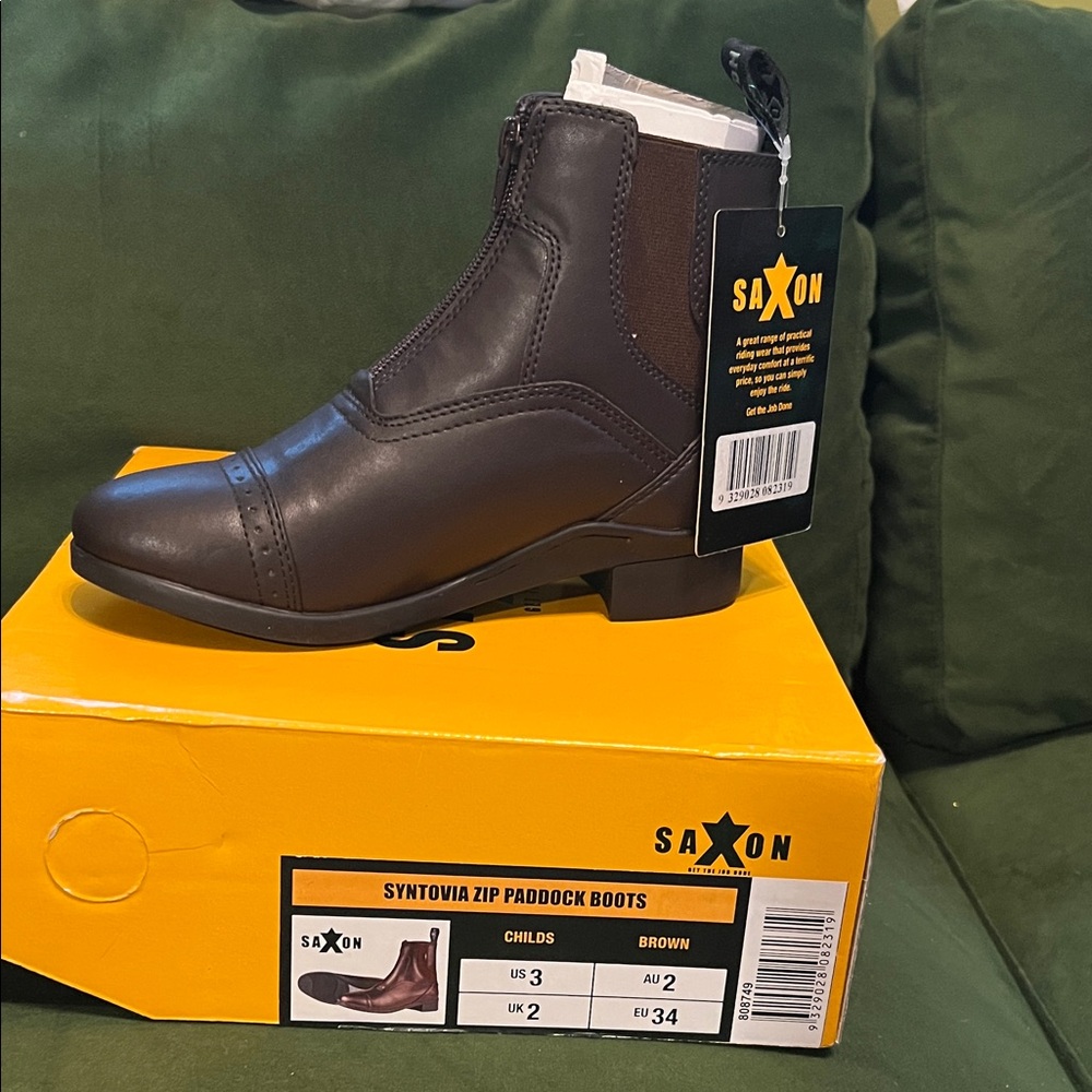 Saxon Brown Kids' Syntovia Zip Boots